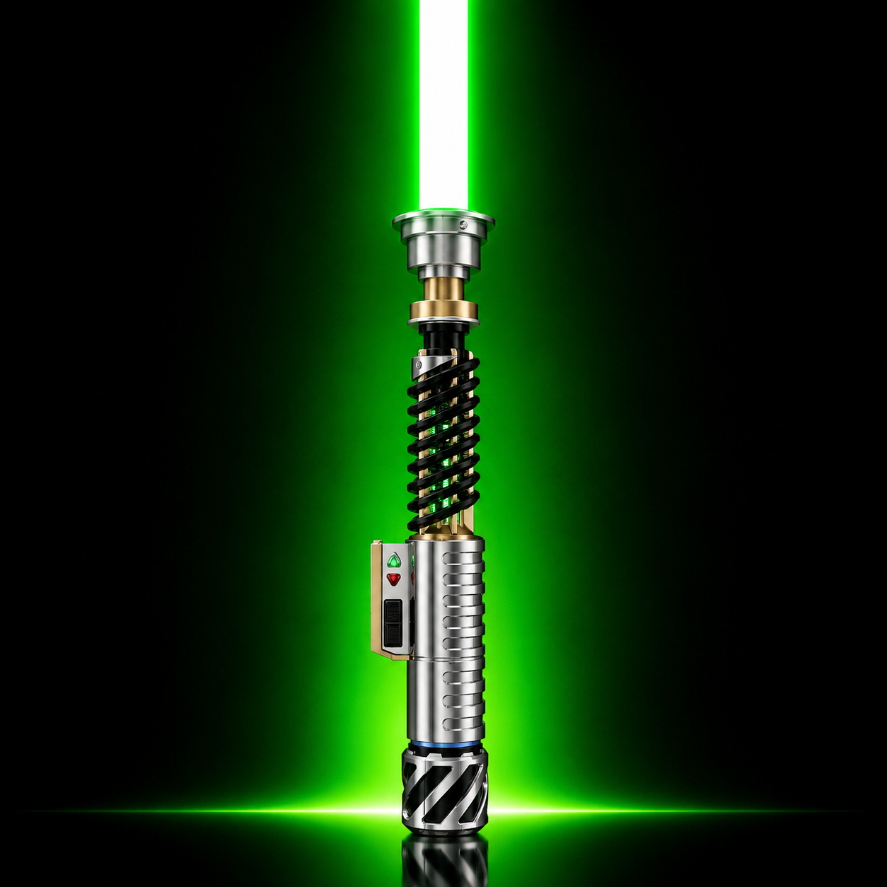 Luke Legacy Ascendant Lichtschwert mit grüner Klinge und freiliegender Kristallkammer