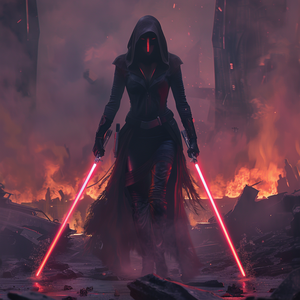 Asajj Ventress' magentafarbenes Lichtschwert